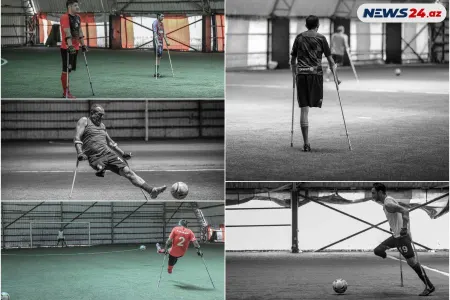 Çəlik, top və qürur - Qazilərimiz futbol meydanında - FOTO - VİDEOREPORTAJ