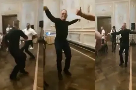 Van Damm azərbaycanlı qudası ilə ləzginka oynadı - Video