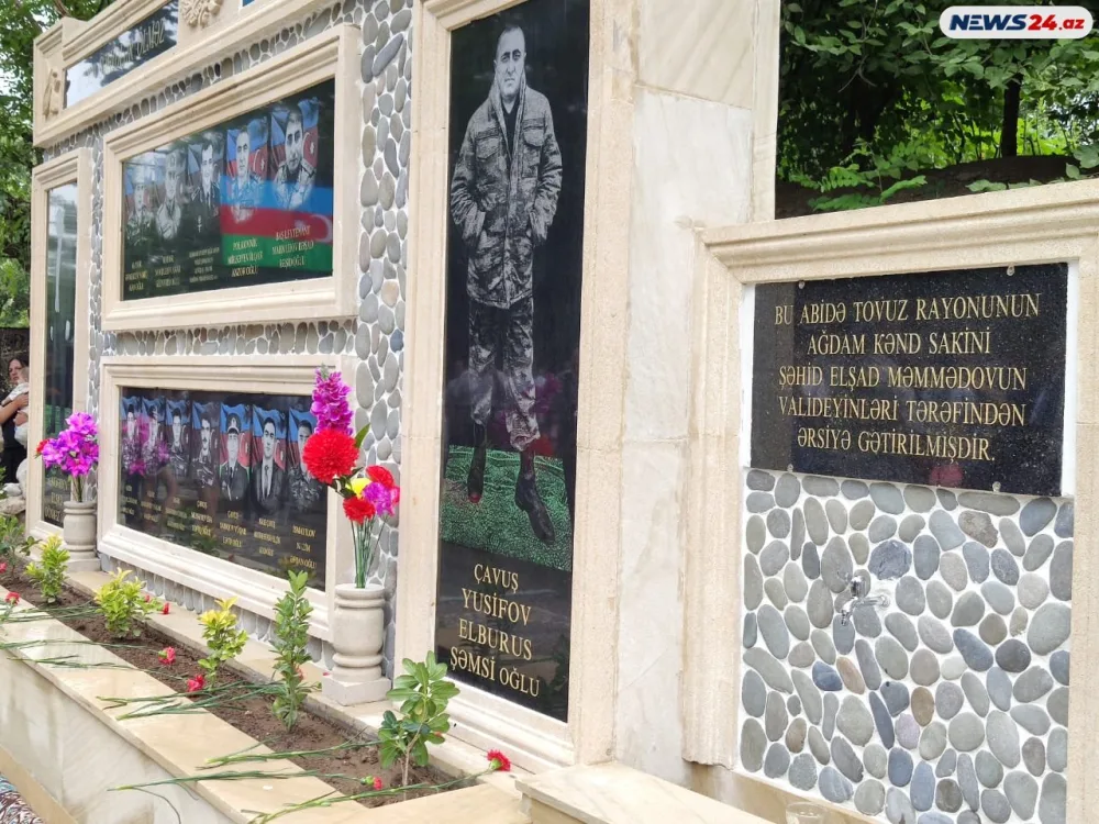 Tovuz döyüşləri şəhidi Elşad Məmmədovun abidəsi ucaldıldı - Fotolar
