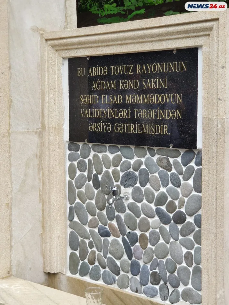 Tovuz döyüşləri şəhidi Elşad Məmmədovun abidəsi ucaldıldı - Fotolar