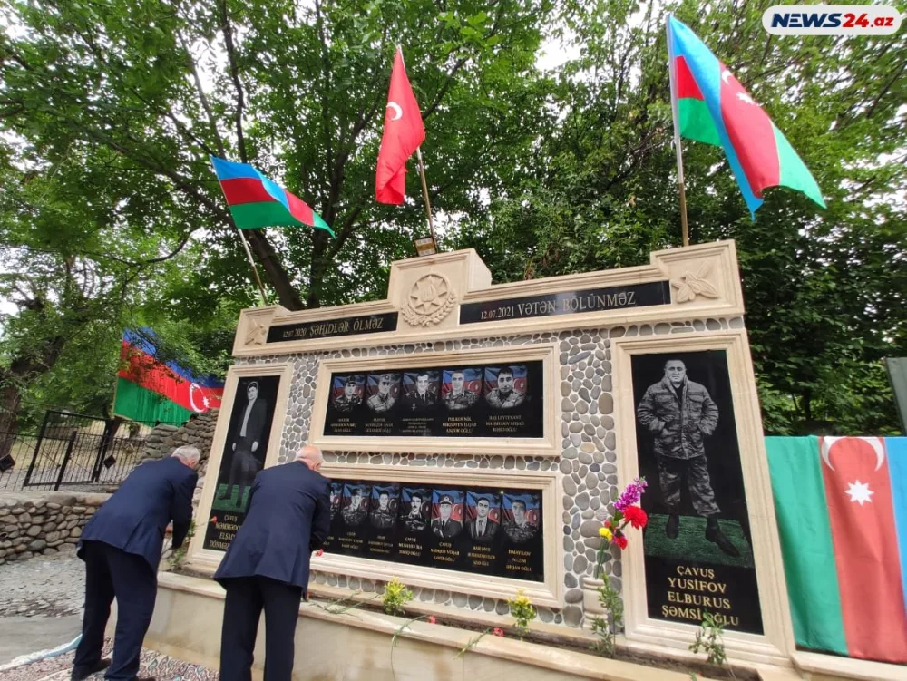 Tovuz döyüşləri şəhidi Elşad Məmmədovun abidəsi ucaldıldı - Fotolar