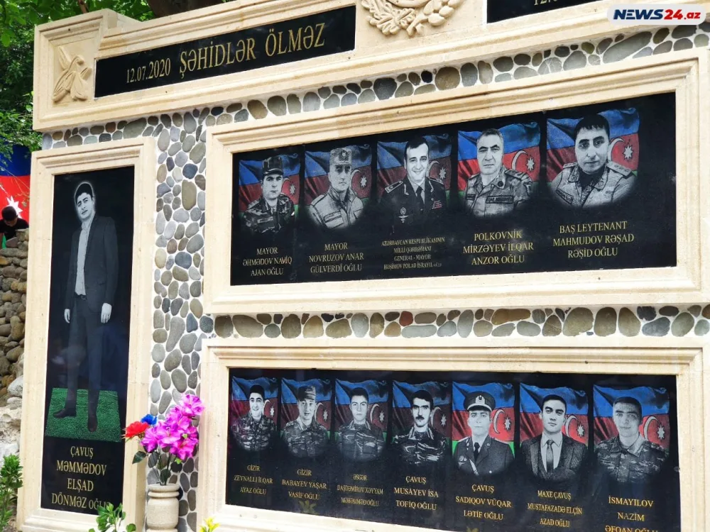 Tovuz döyüşləri şəhidi Elşad Məmmədovun abidəsi ucaldıldı - Fotolar