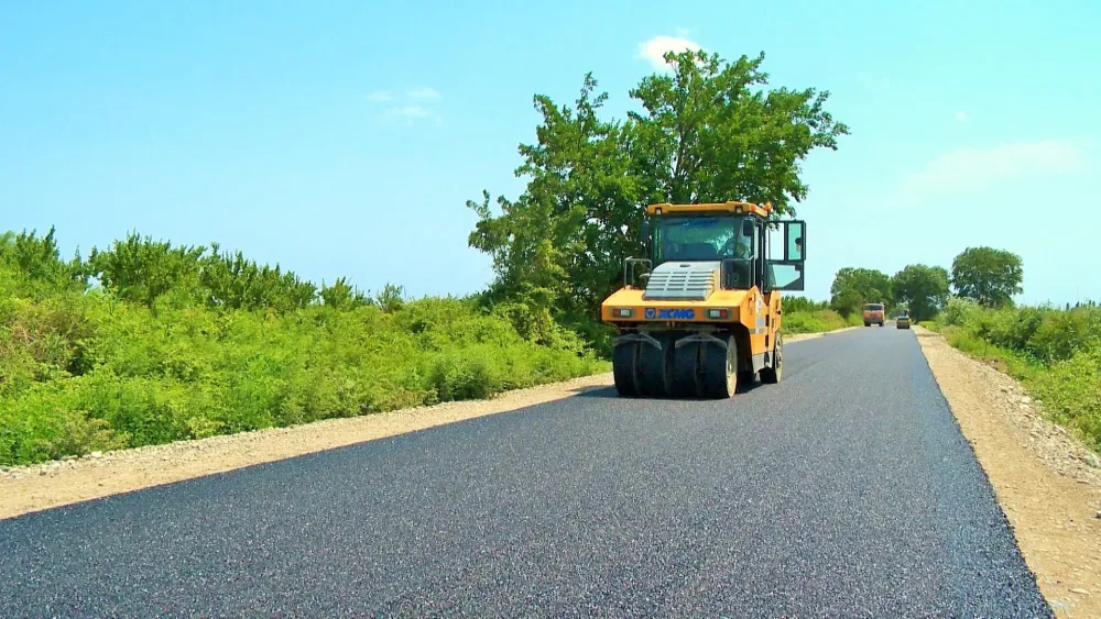 Şabranda avtomobil yolunun yenidən qurulması yekunlaşır- - Fotolar
