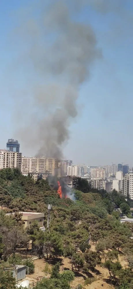 Bakıda güclü yanğın başlayıb - VİDEO