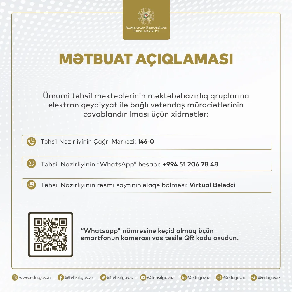 Məktəbəhazırlıq üçün məktəb seçimi başlayır