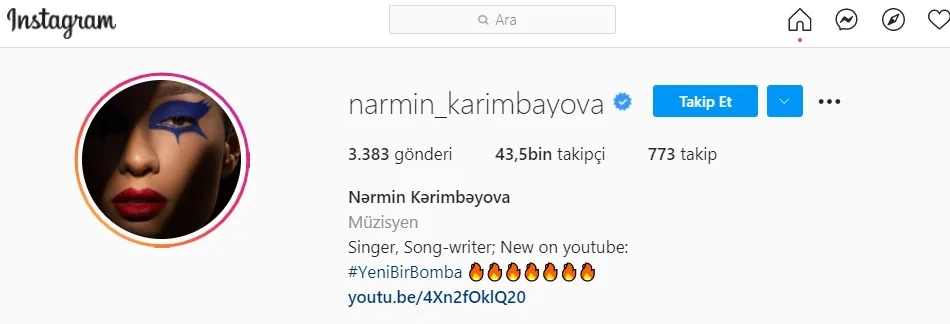 Nərmin Kərimbəyova İnstaqram tərəfindən təsdiqləndi - FOTO