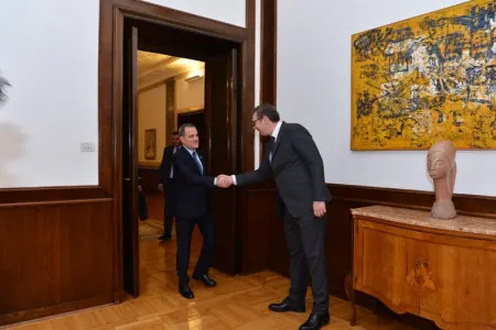Ceyhun Bayramov Serbiya Prezidenti ilə görüşdü- - FOTO