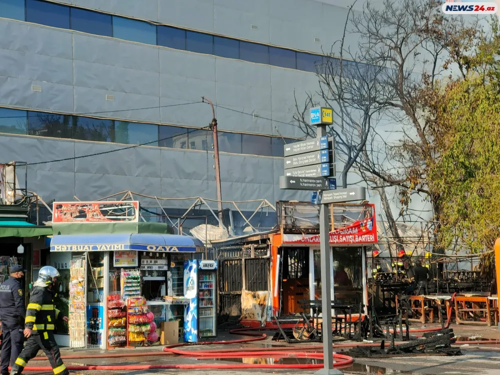 Nərimanovda yerləşən “Metro City” mağazasında DƏHŞƏTLİ YANĞIN - FOTOLAR