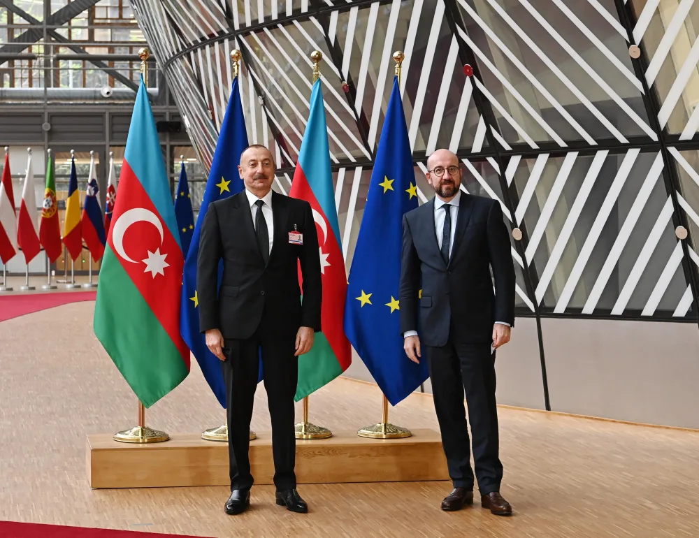 Brüsseldə İlham Əliyevlə Avropa İttifaqı Şurasının Prezidenti arasında görüş oldu