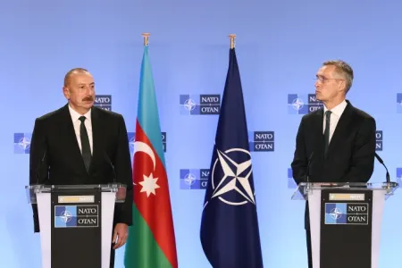 Prezident İlham Əliyev ilə NATO-nun Baş katibi Yens Stoltenberqin birgə mətbuat konfransı olub