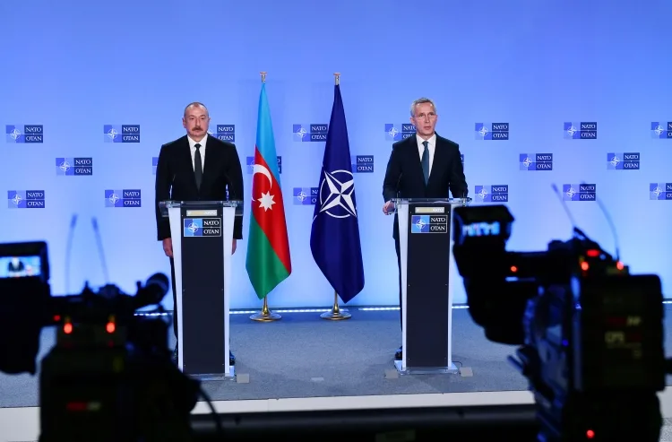 Prezident İlham Əliyev ilə NATO-nun Baş katibi Yens Stoltenberqin birgə mətbuat konfransı olub