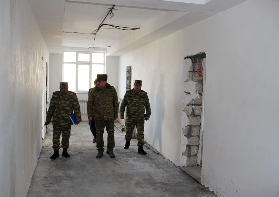 Azad edilən ərazilərdə şəxsi heyətin maddi-texniki təminatı yoxlanıldı- - FOTO