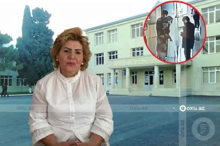 Bakıda direktor şagirdləri döydü - VİDEO
