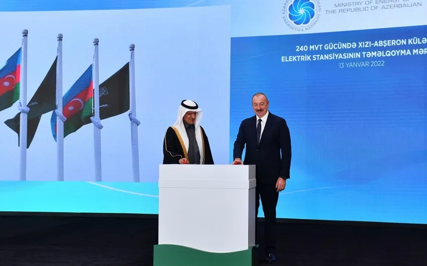 Prezident Külək Elektrik Stansiyasının təməlini qoydu - FOTO - YENİLƏNİB