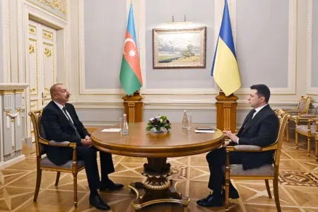 Azərbaycan və Ukrayna Prezidentlərinin təkbətək görüşü başladı - FOTO