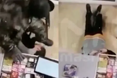 Kafenin qadın işçisini amansızcasına döyüb obyekti qarət etdi - VİDEO