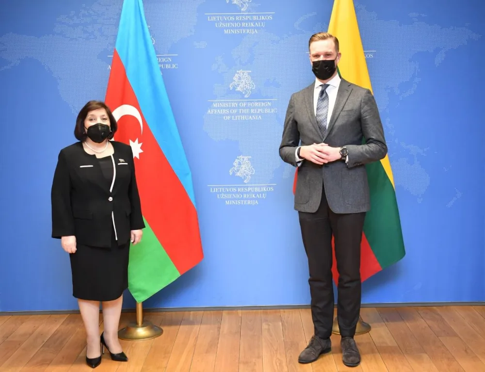 Sahibə Qafarova Litvanın xarici işlər naziri ilə görüşdü - FOTO