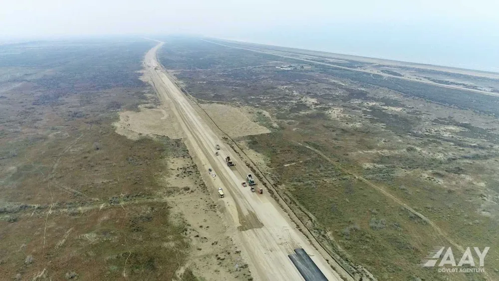 Bakı-Quba-Rusiya sərhədi avtomobil yolunun tikintisi davam etdirilir - VİDEO/FOTO