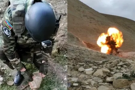 Bakıda tapılan əl qumbarası zərərsizləşdirildi - Video