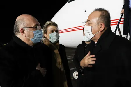 Çavuşoğlu Rusiyaya səfər etdi - FOTO