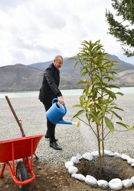 Prezident Suqovuşanda turizm kompleksinin təməlini qoydu - FOTOLAR