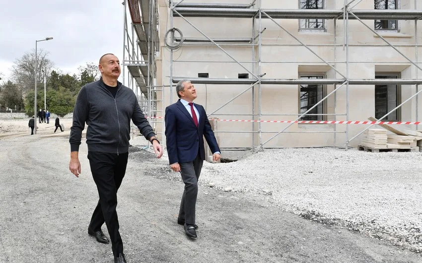 Prezident Şuşada tikinti işləri ilə tanış oldu - FOTO