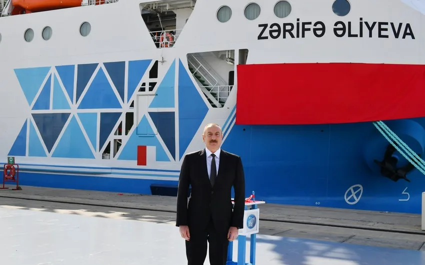 Prezident “Zərifə Əliyeva” gəmisinin istismara verilməsi mərasimində - FOTO - YENİLƏNİB