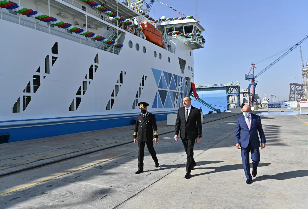 Prezident “Zərifə Əliyeva” gəmisinin istismara verilməsi mərasimində - FOTO - YENİLƏNİB
