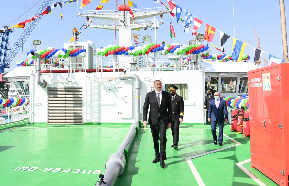 Prezident “Zərifə Əliyeva” gəmisinin istismara verilməsi mərasimində - FOTO - YENİLƏNİB