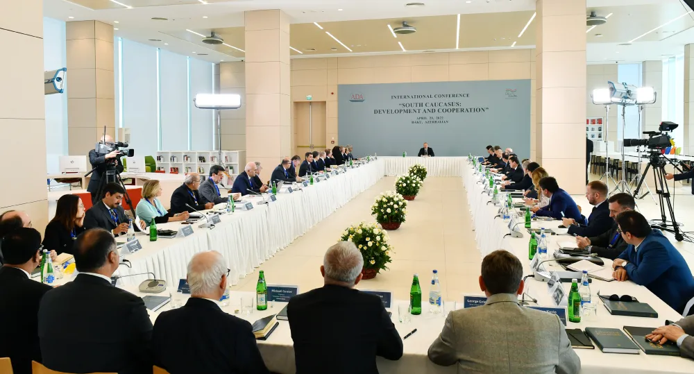 İlham Əliyev “Cənubi Qafqaz: İnkişaf və əməkdaşlıq” mövzusunda beynəlxalq konfransda çıxış edib