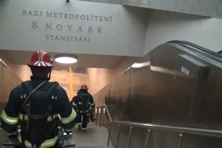 Metroda yanğın təlimi - VİDEO
