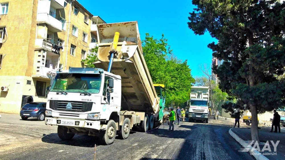 Bakının Tofiq Abbasov küçəsi əsaslı təmir edilir - FOTO/VİDEO