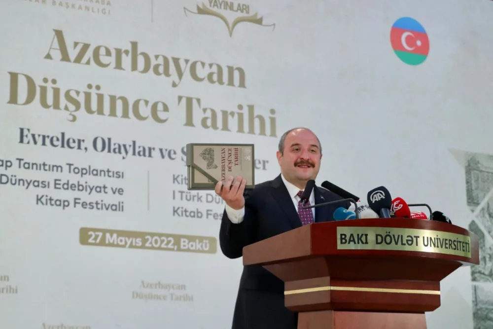 Türkiyənin sənaye və texnologiya naziri BDU-da “Azərbaycan düşüncə tarixi” kitabının təqdimatında iştirak etdi - -FOTO