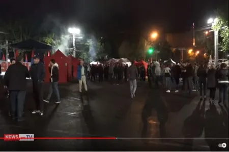 Ermənistan polisi aksiyaçılara qarşı səs qumbarası tətbiq etdi - -VİDEO