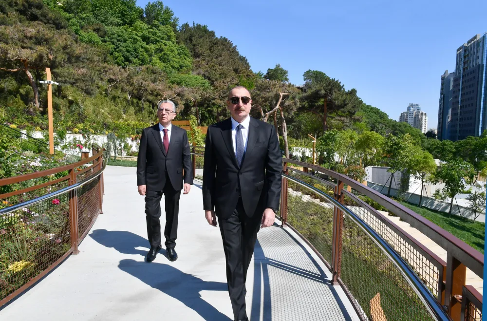 Prezident “Çəmbərəkənd” parkında yaradılan şəraitlə tanış oldu - FOTO
