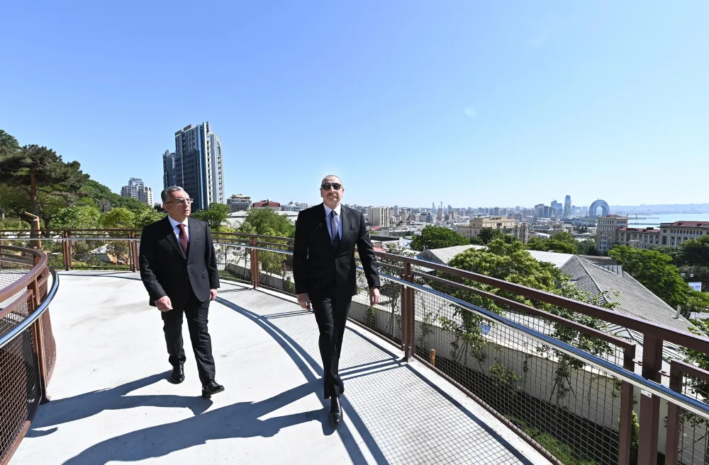 Prezident “Çəmbərəkənd” parkında yaradılan şəraitlə tanış oldu - FOTO