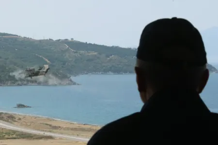 Ərdoğan Azərbaycan hərbçilərinin qatıldığı təlimi izləyir - FOTO