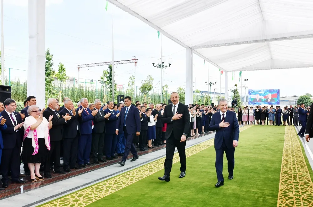 Prezidentlər Daşkənddə Heydər Əliyev Meydanının açılışını etdilər - YENİLƏNİB - FOTO