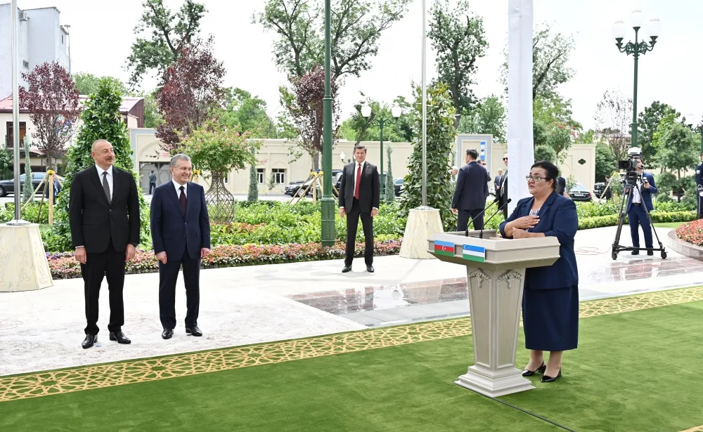 Prezidentlər Daşkənddə Heydər Əliyev Meydanının açılışını etdilər - YENİLƏNİB - FOTO