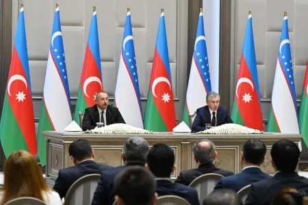 Azərbaycan və Özbəkistan prezidentləri mətbuata bəyanatlarla çıxış ediblər