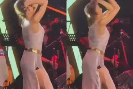 Yıldız Tilbe yağışın altında rəqsi ilə diqqət çəkdi