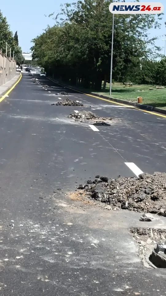 3 gün əvvəl asfalt çəkdilər, bu gün sökdülər - -SƏBƏB-FOTO/VİDEO
