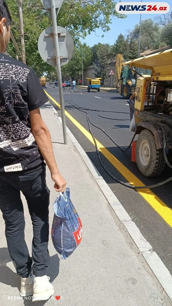 3 gün əvvəl asfalt çəkdilər, bu gün sökdülər - -SƏBƏB-FOTO/VİDEO