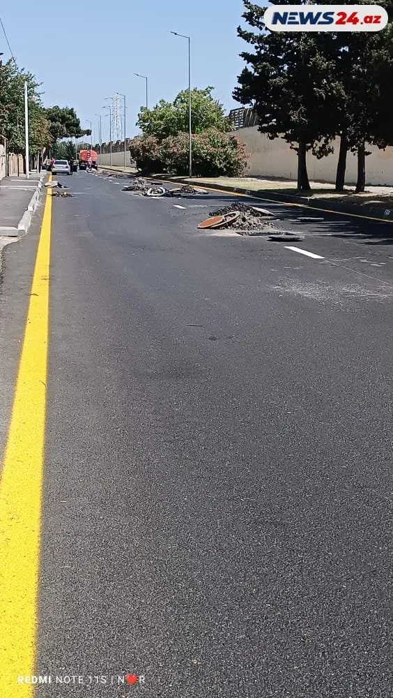 3 gün əvvəl asfalt çəkdilər, bu gün sökdülər - -SƏBƏB-FOTO/VİDEO