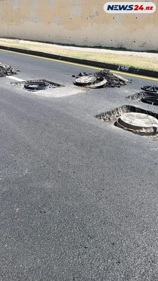 3 gün əvvəl asfalt çəkdilər, bu gün sökdülər - -SƏBƏB-FOTO/VİDEO
