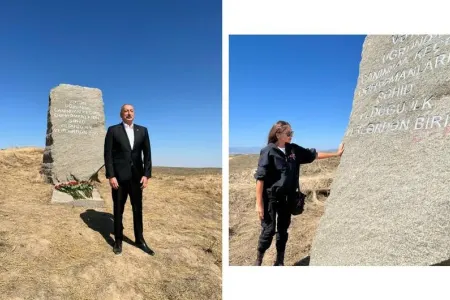 İlham Əliyev Qaraxanbəylidə şəhidlərin xatirəsini andı - YENİLƏNİB
