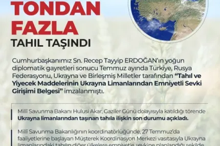 Ukraynadan daşınan qida məhsullarının miqdarı beş milyon tonu keçib