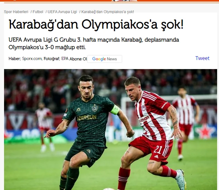 “Qarabağ”ın qələbəsi Türkiyə mətbuatında