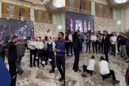 Azərbaycanda bu toy hər kəsi ŞOKA SALDI: - Bəyin başına "paçka" ilə pul səpildi - VİDEO