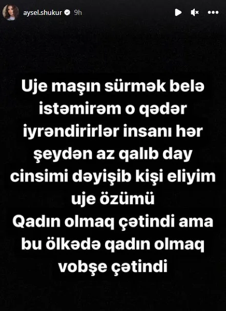 Aysel bu dəfə yol polislərindən ŞİKAYƏTÇİDİR - FOTO